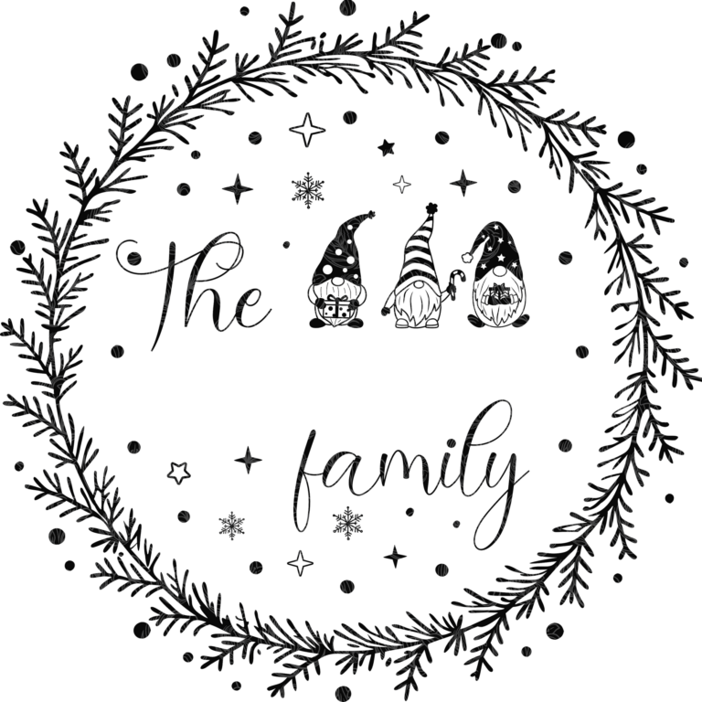 Christmas Family Monogram Gnomes Snowflakes Holly – GBH22569